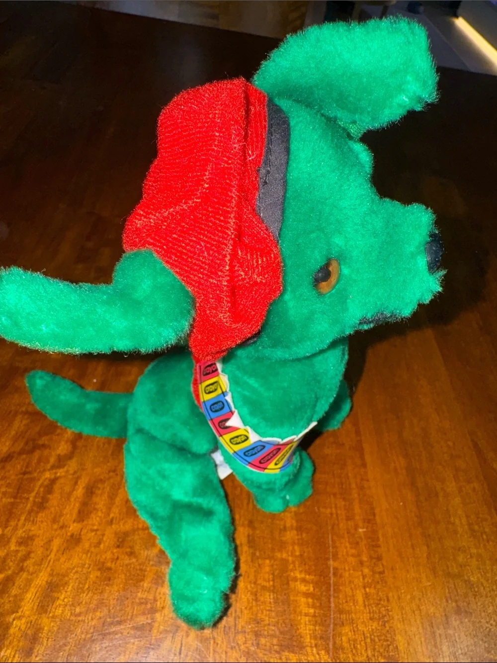 Nanco 2000 Chihuahua Green Dog Plush Red Beret, Crayon Vest